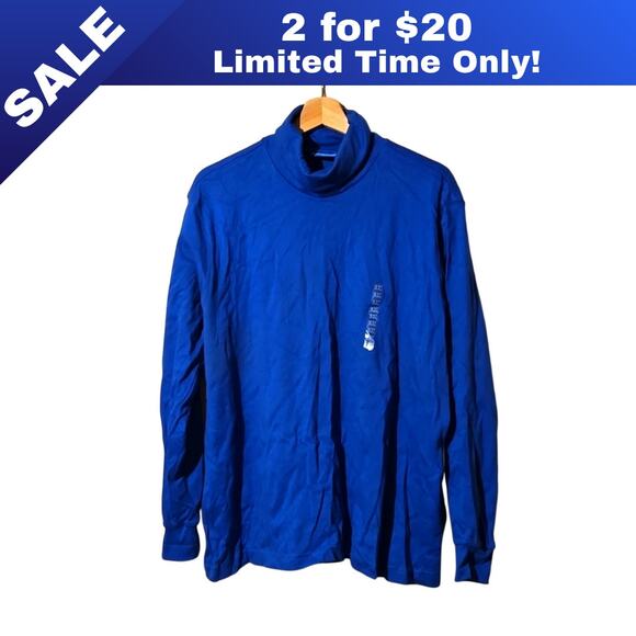 [Sale: 2 for $20!] NWT Karen Scott Royal Blue Cotton Turtleneck Size 2X 0112 - Picture 1 of 10